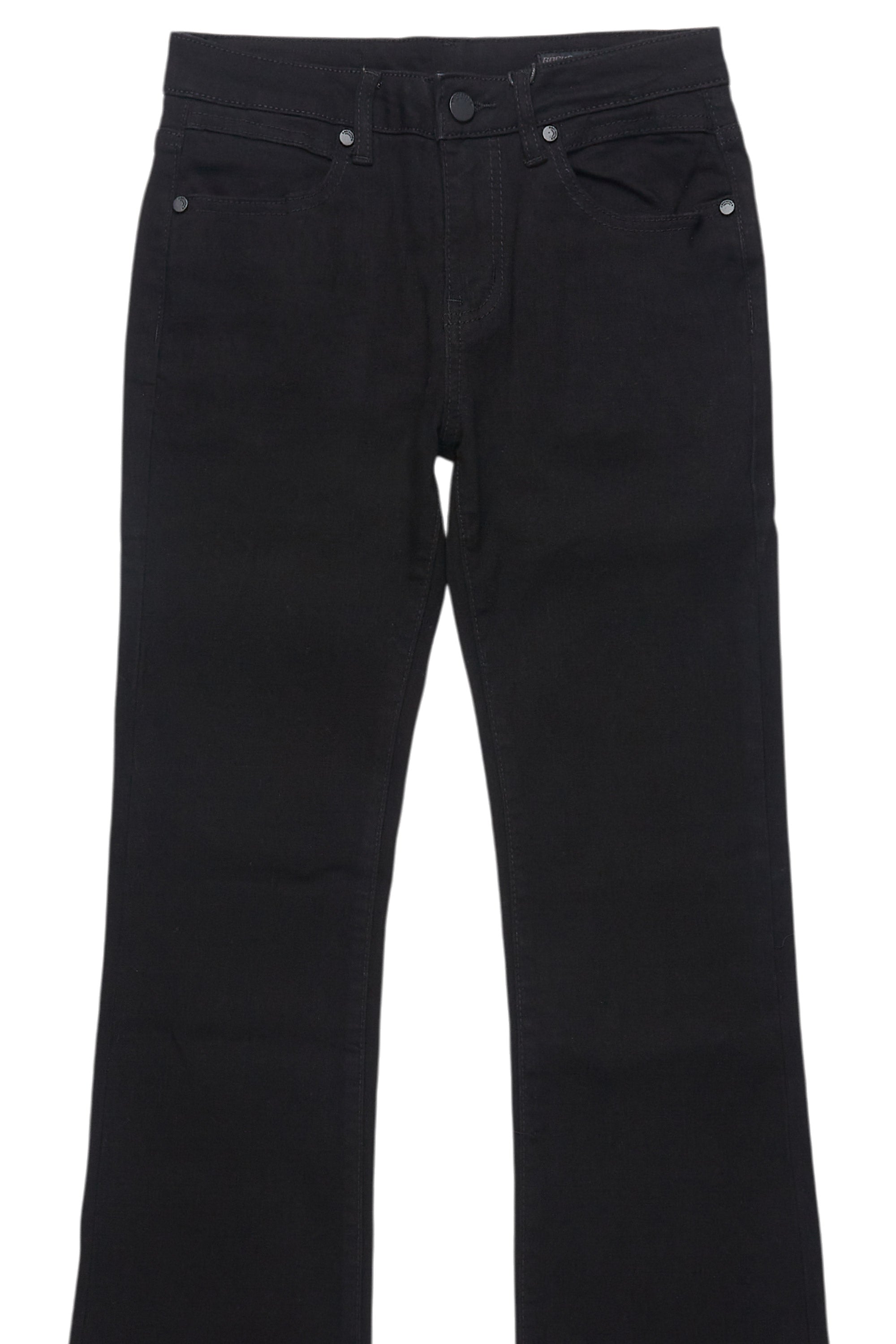Boys Drick Jet Black Regular Fit Flare Jean