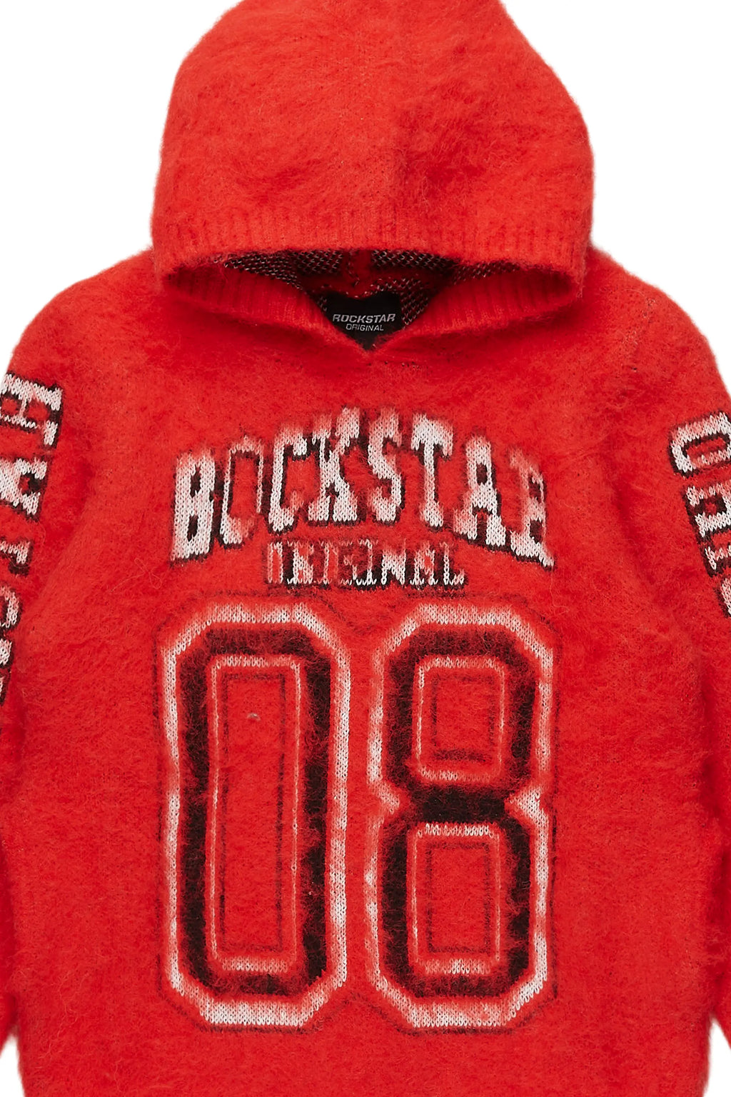 Boys Fields Red Graphic Mohair Hoodie