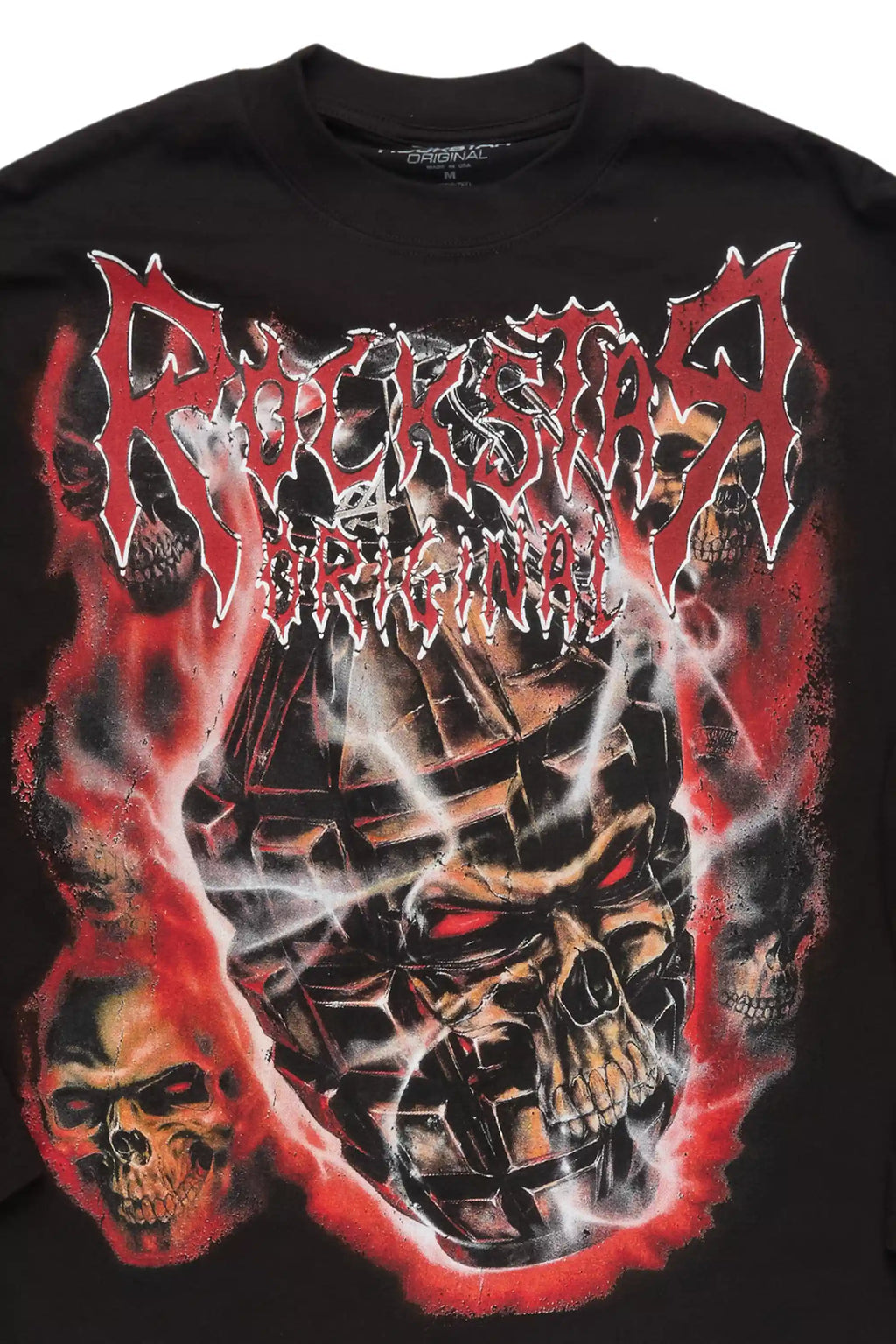 Torrez Black/Red Oversized Long Sleeve Graphic T-Shirt