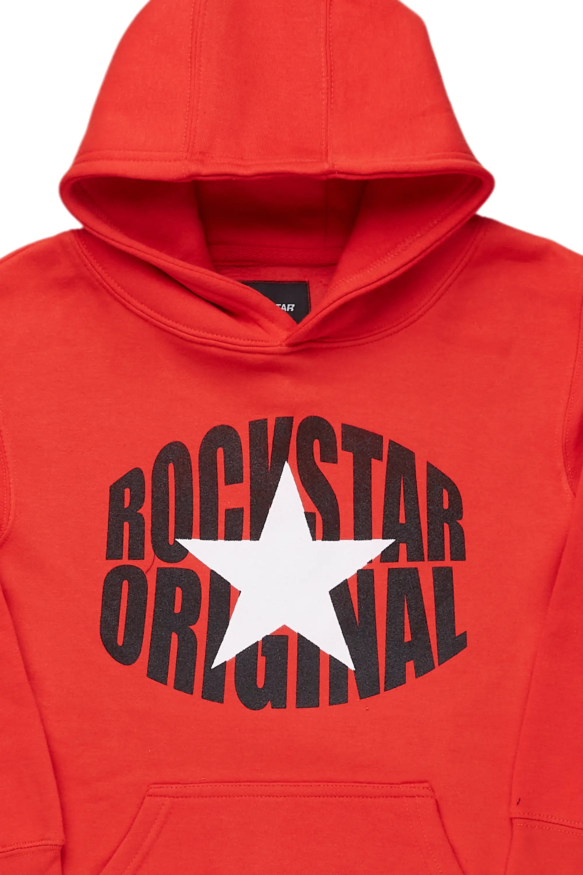 Boys Ezra Red Graphic Hoodie