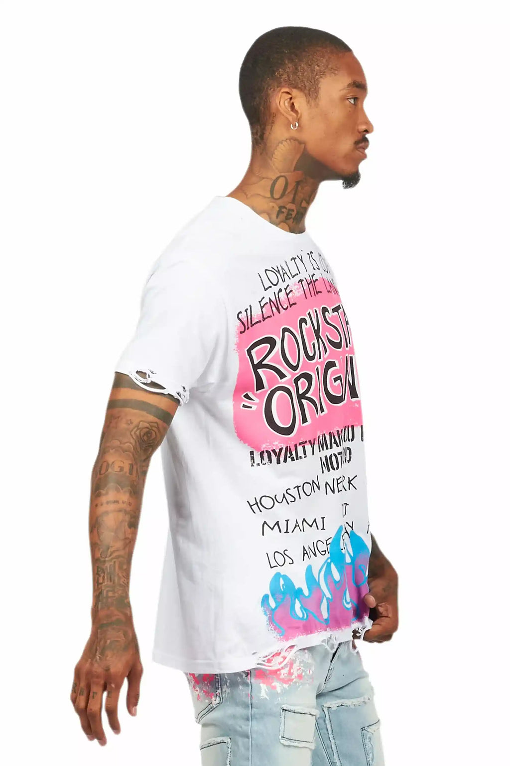 Beno White Oversized Graphic T-Shirt