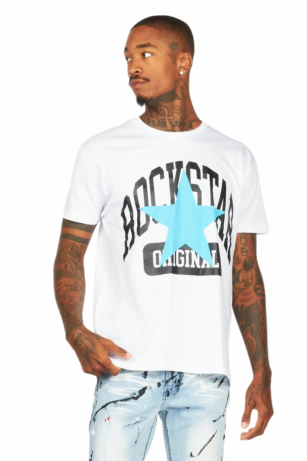 Dash White/Blue Graphic T-Shirt