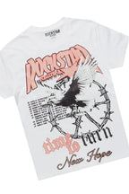 Girls Burial White T-Shirt/Stacked Flare Jean Set