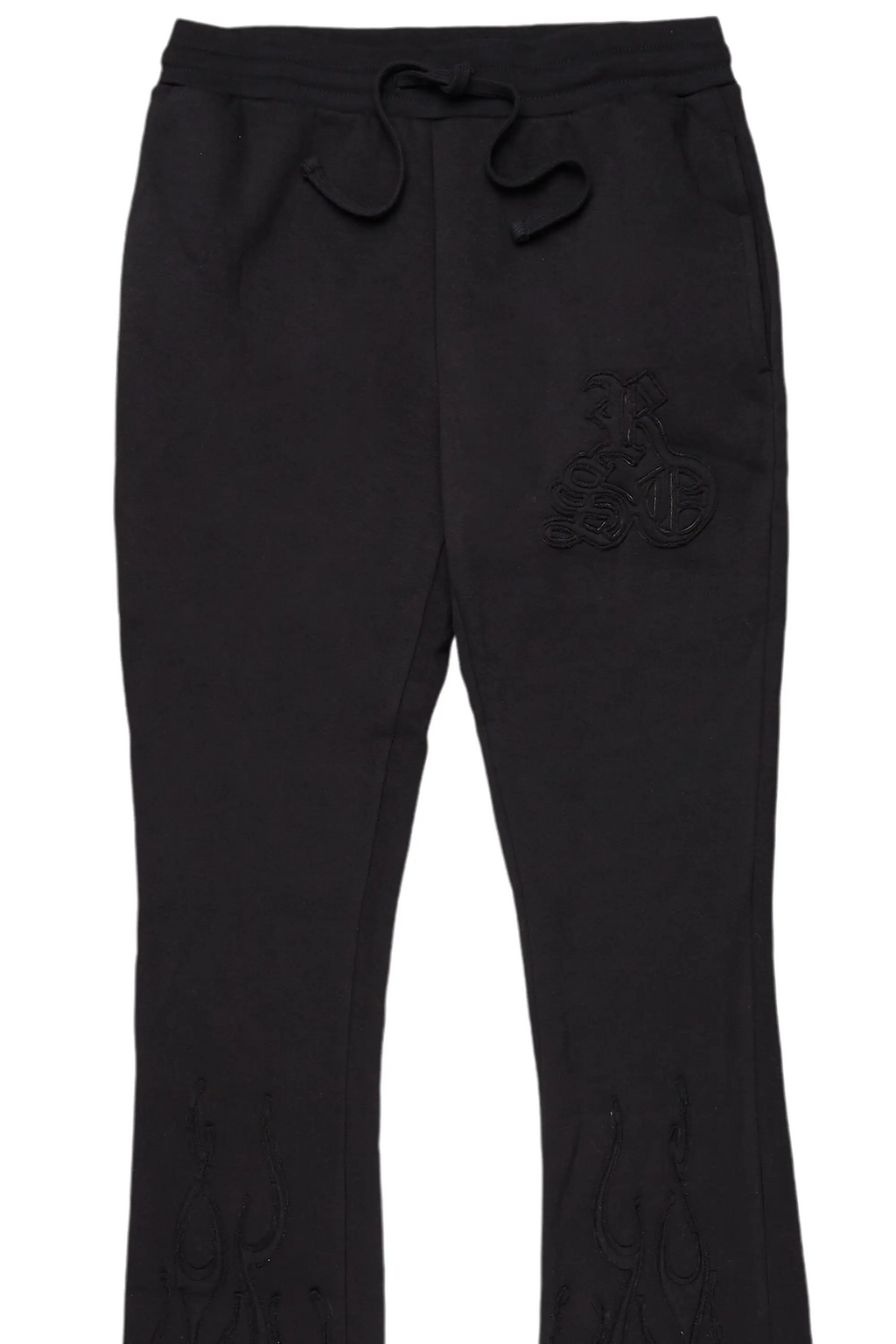 Holden Black Stacked Flare Trackpant