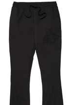 Holden Black Stacked Flare Trackpant