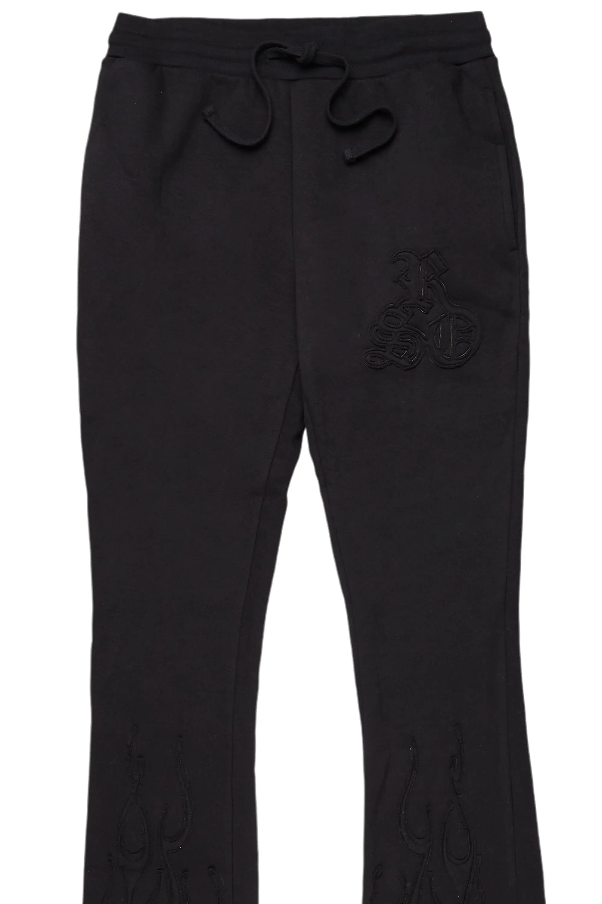 Holden Black Stacked Flare Trackpant