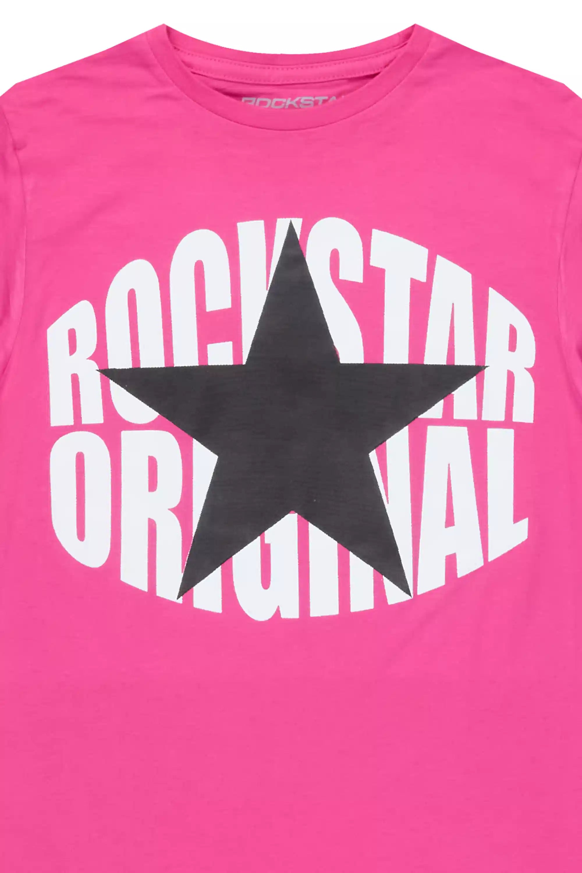 Girls Mia 2.0 Fuchsia/Black Graphic T-Shirt