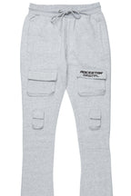 Connor Grey Stacked Flare Track Pant