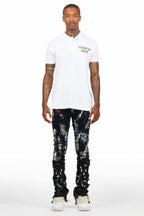Dallin Black Painter Stacked Flare Jean