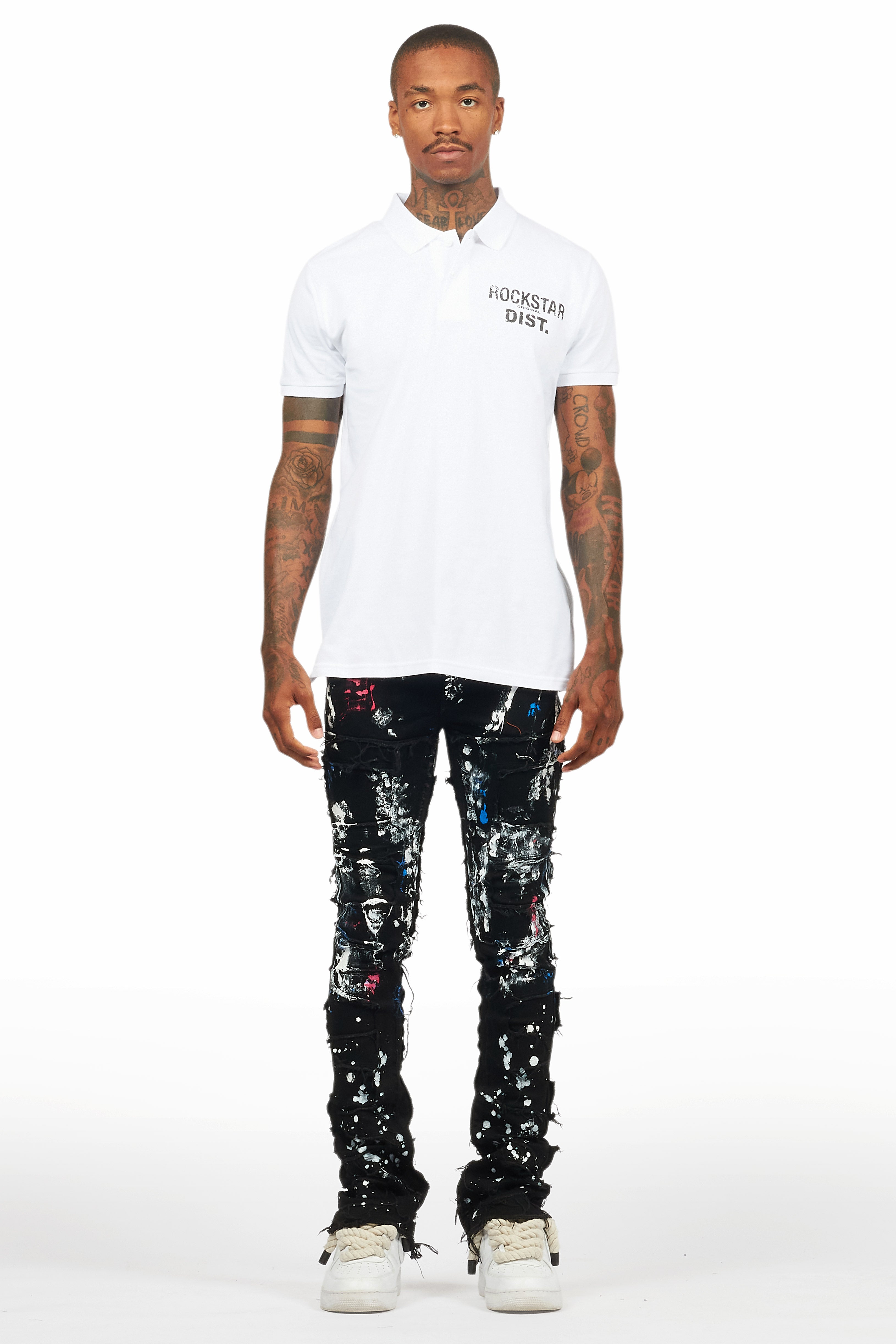 Dallin Black Painter Stacked Flare Jean