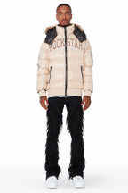Cortland Beige Heavy Puffer Jacket