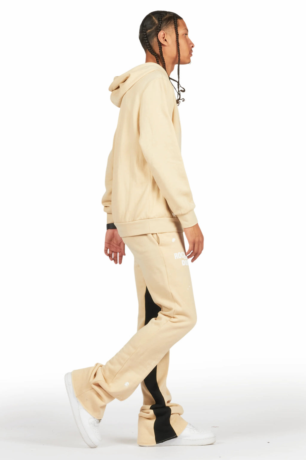 Raffer Beige Hoodie Baggy Fit Pant Track Set