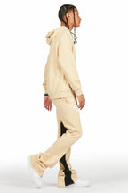 Raffer Beige Hoodie Baggy Fit Pant Track Set