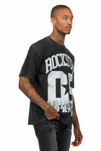 Flamur Black Graphic Rhinestone T-Shirt