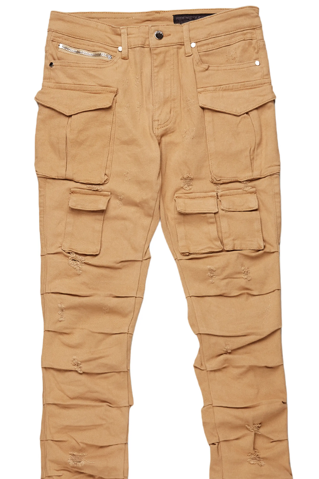 Gentry Beige Stacked Flare Jean