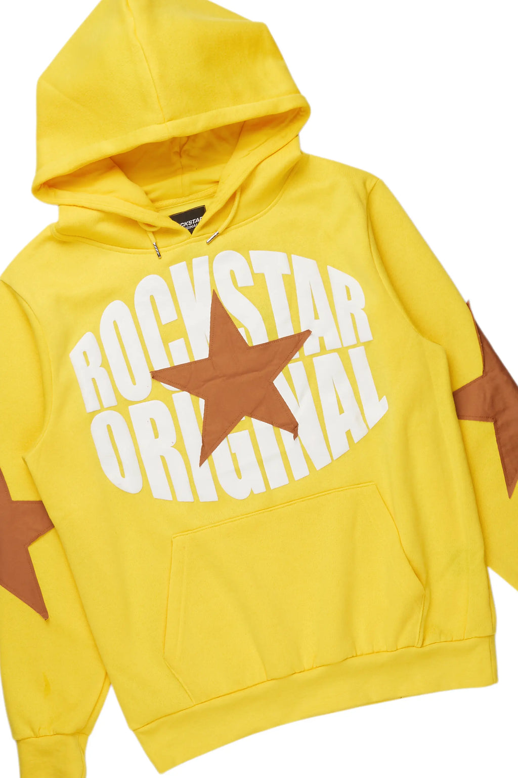 States Yellow Baggy Stacked Hoodie Track Set