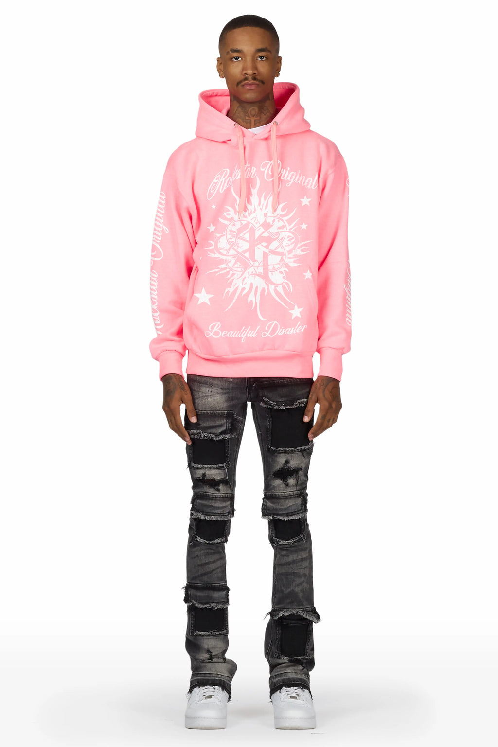 Petrus Grey Stacked Flare Jean