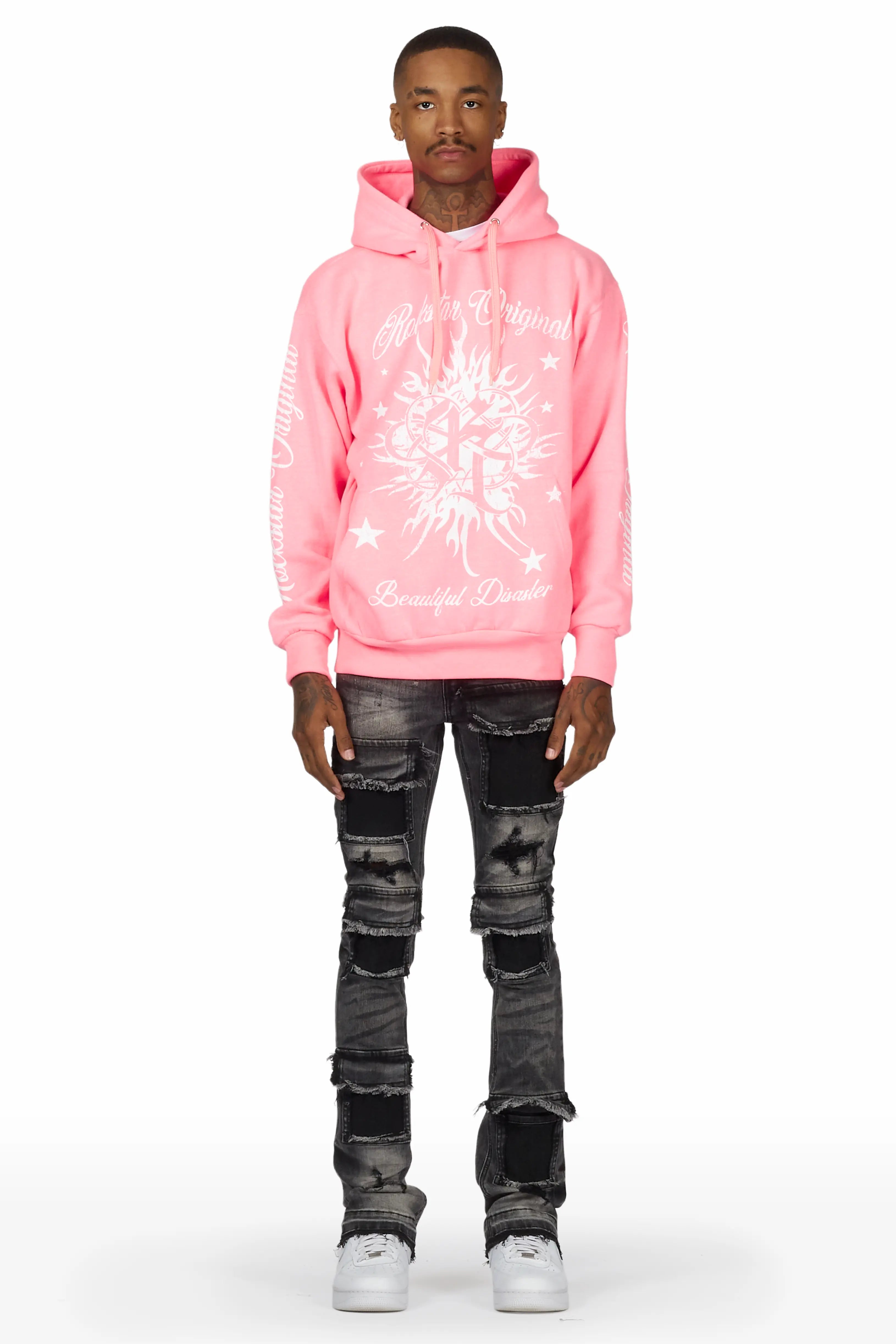 Petrus Grey Stacked Flare Jean