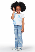 Girls Danna White T-Shirt Flare Jean Set