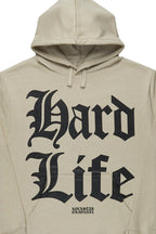 Hard Life Beige Graphic Hoodie