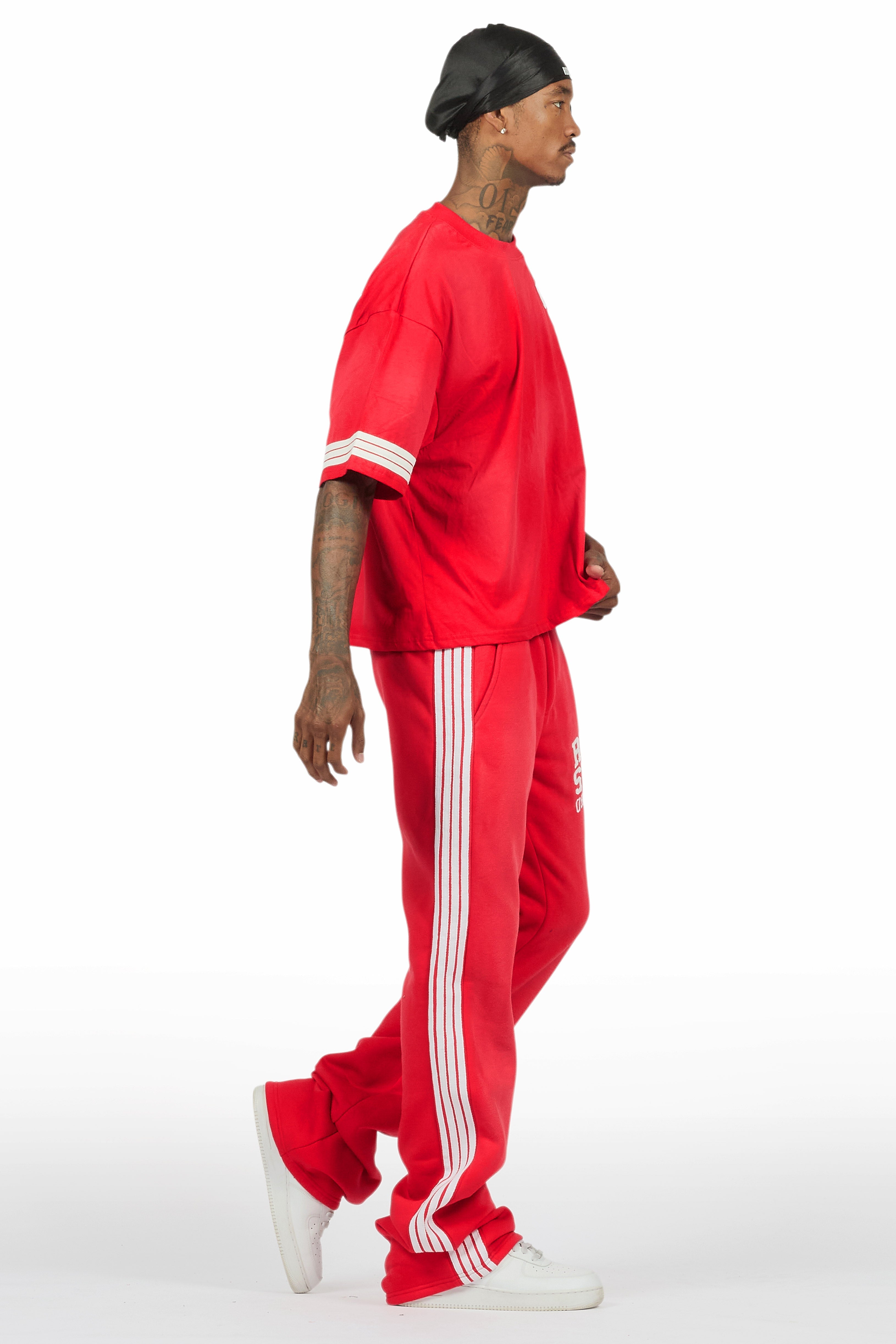 Gerrit Red T-Shirt/Stacked Flare Track Set