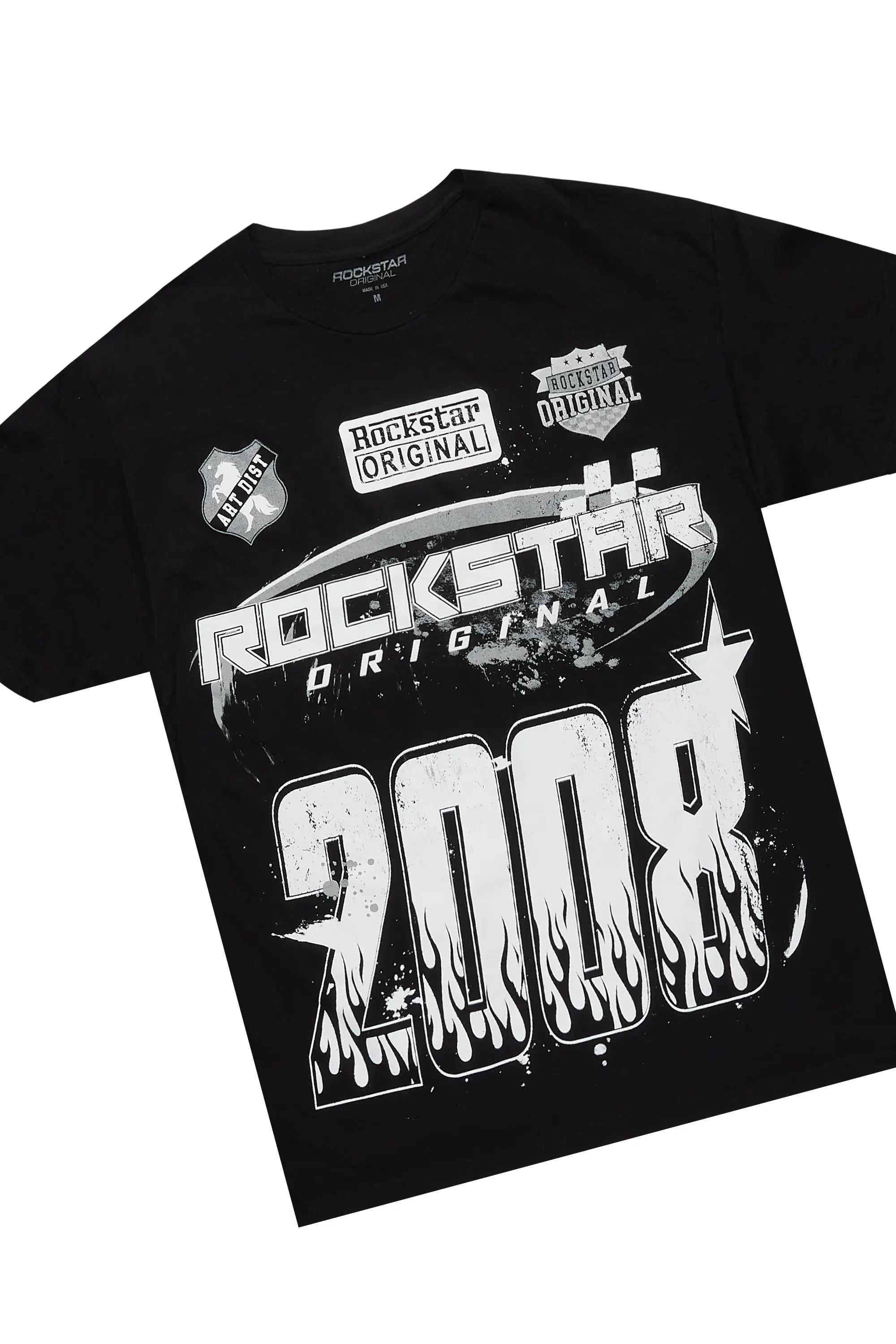 Amos Black Graphic T-Shirt Short Set