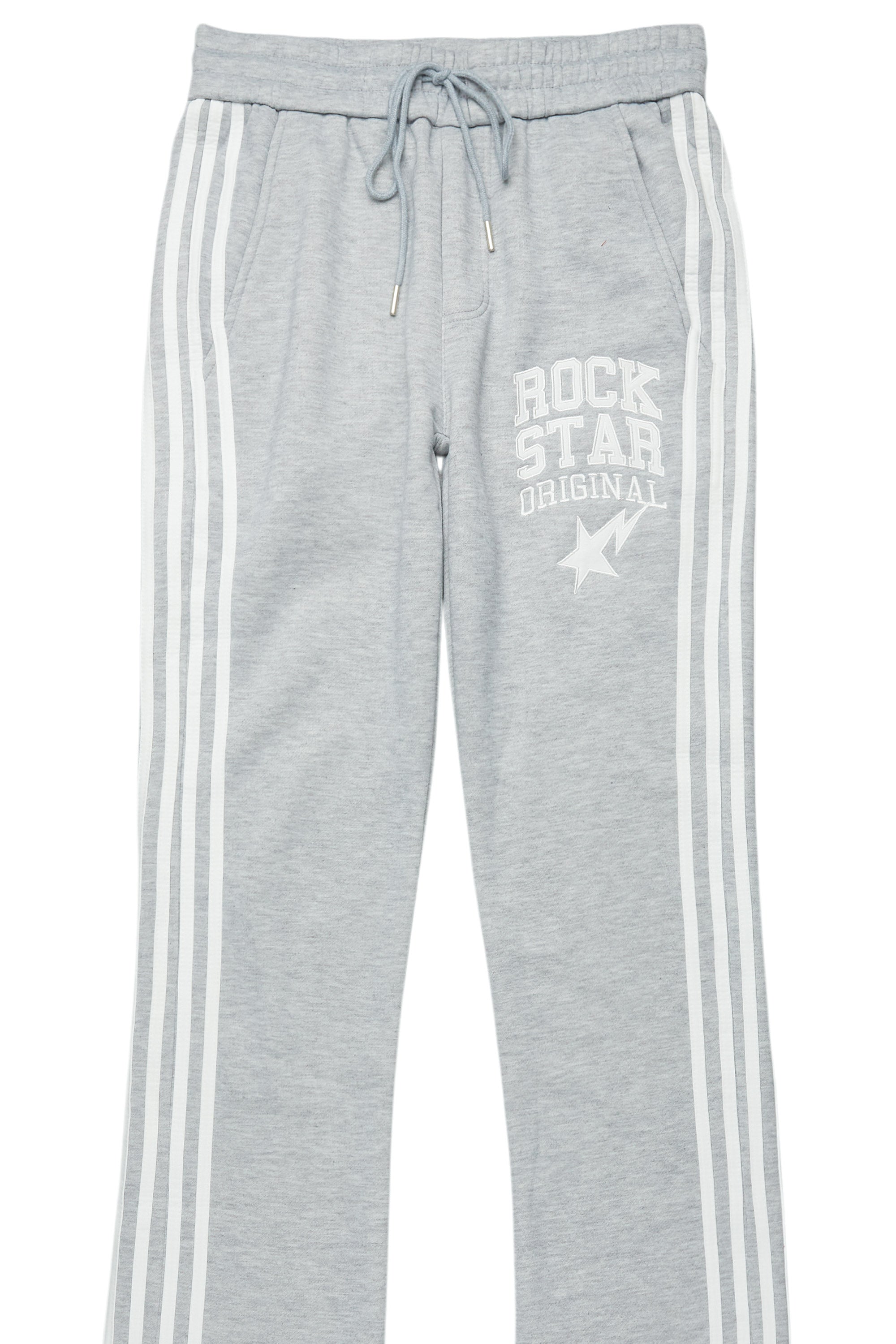 Gerrit Heather Grey Fleece Stacked Baggy Track Pant