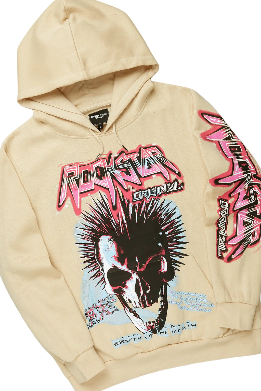 Obern Beige/Black Graphic Hoodie/Stacked Flare Pant Track Set