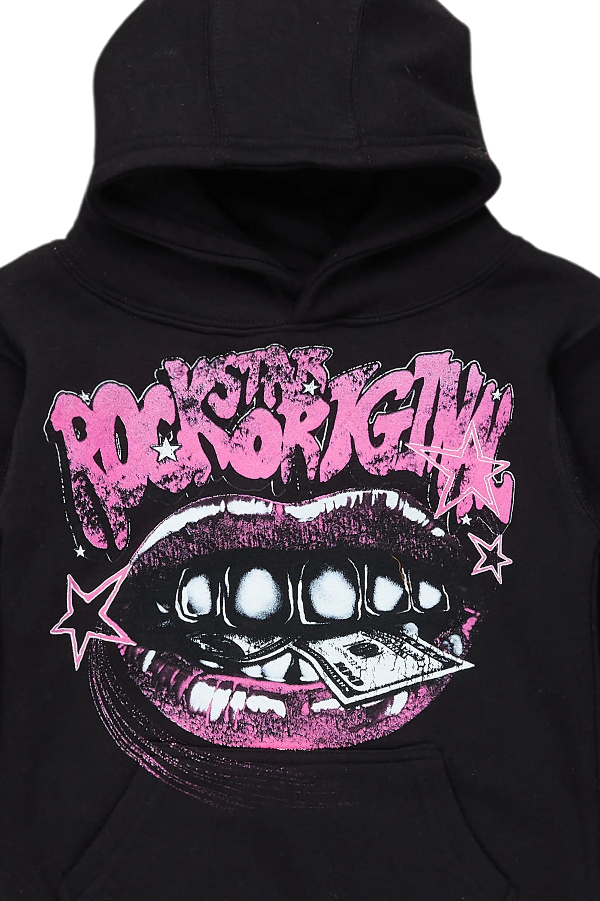Girls Rosie Black Graphic Hoodie