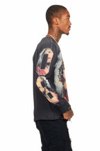 Lainer Black Long Sleeve Graphic T-Shirt