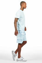 Jash Baby Blue/White Short Set