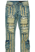Frey Blue Stacked Flare Jean