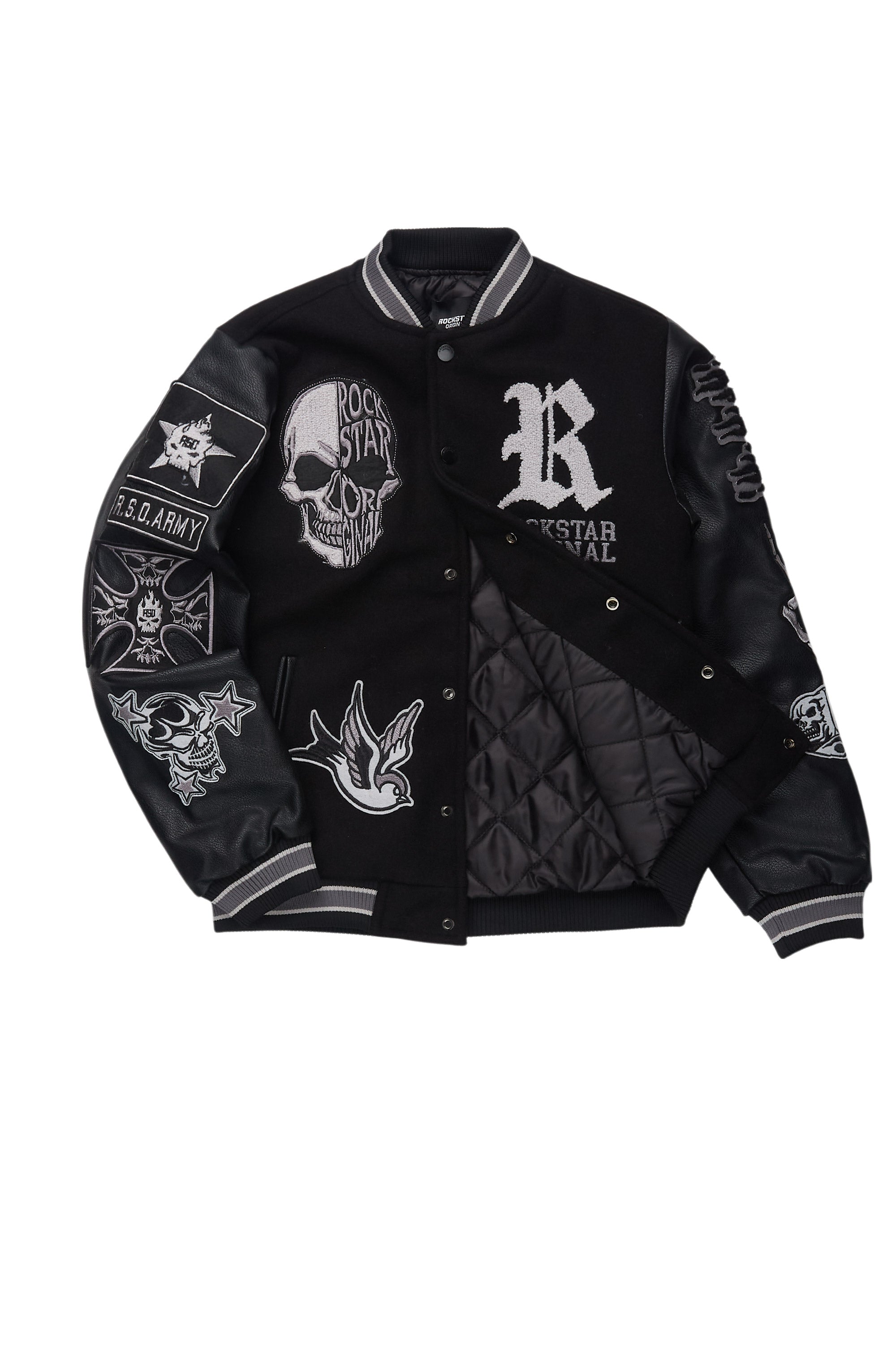 Boys Vidar 2.0  Black Varsity Jacket