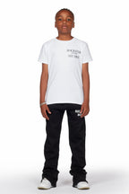 Boys Alpine Black Super Stacked Trackpant