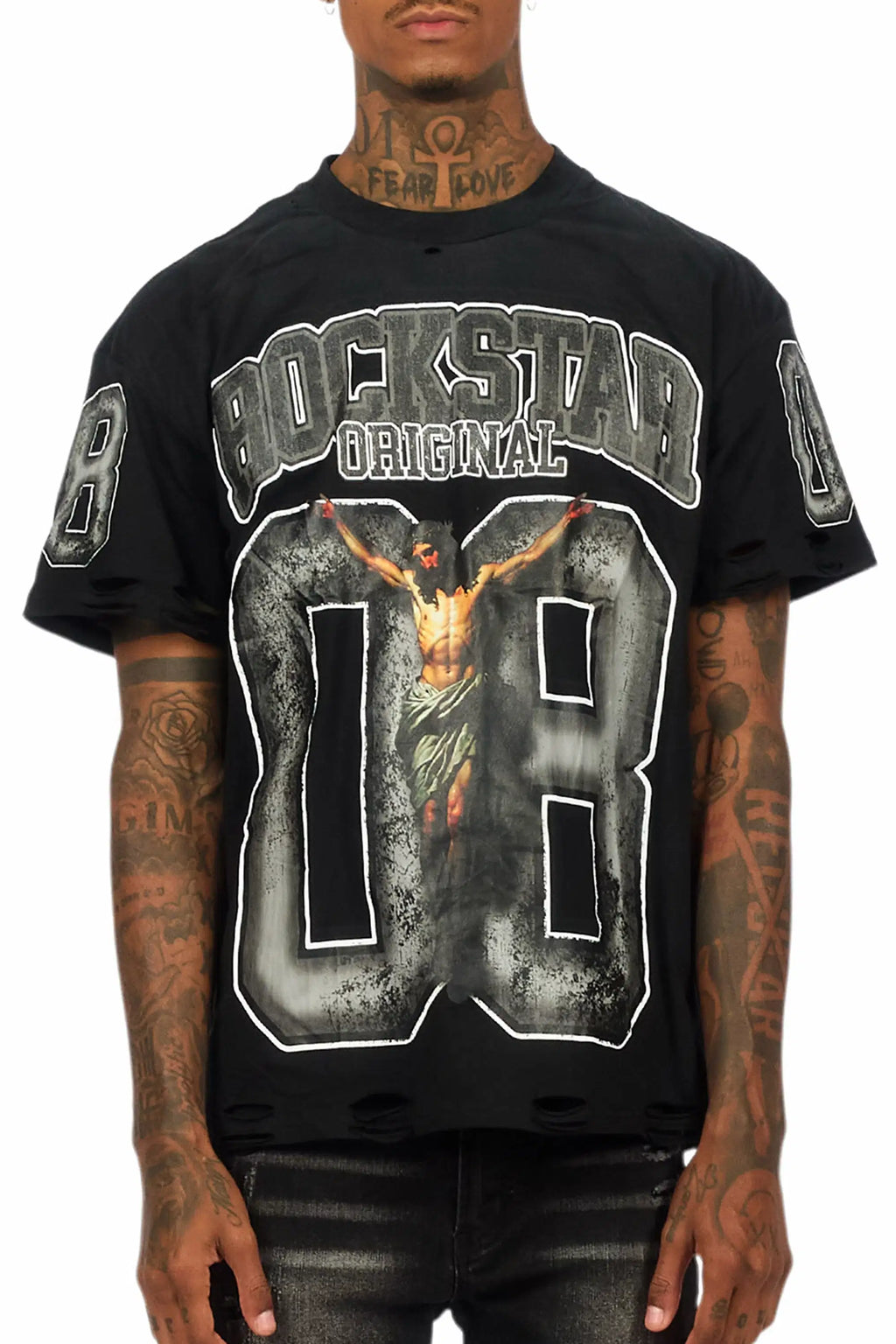 Fields Black/Grey Oversized Graphic T-Shirt