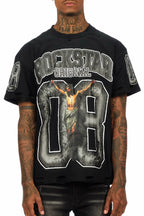 Fields Black/Grey Oversized Graphic T-Shirt