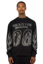 Jahlil Black/Silver Rhinestone Crewneck Sweatshirt