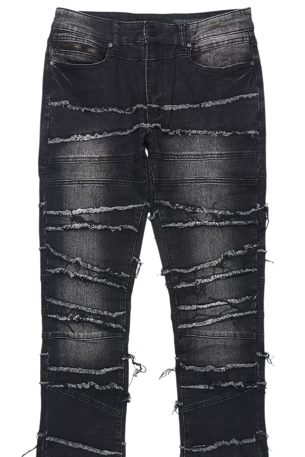 Franko Dark Grey Stacked Flare Jean