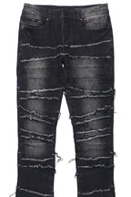 Franko Dark Grey Stacked Flare Jean