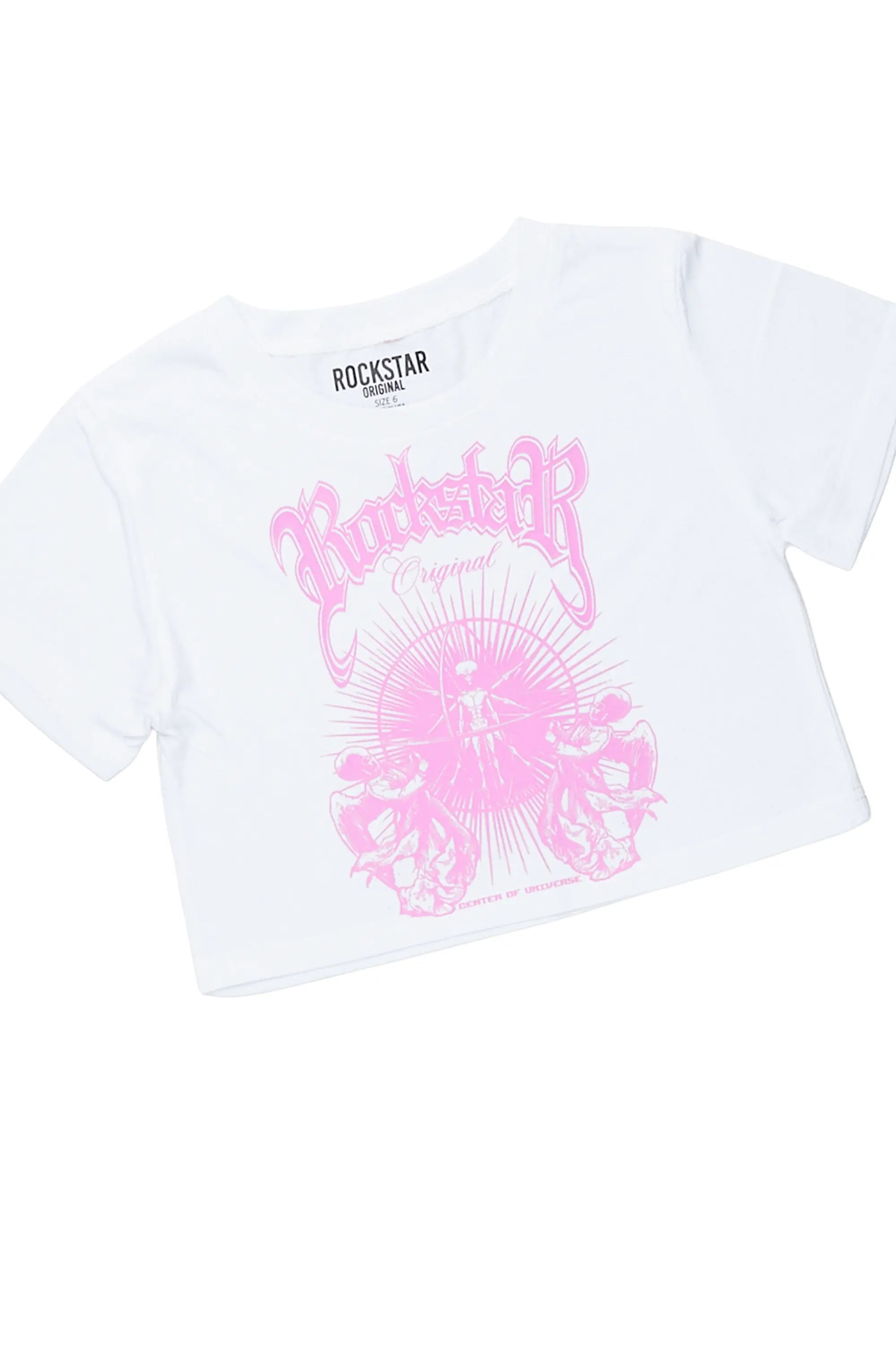 Girls Kahoni White T-Shirt/Denim Short Set