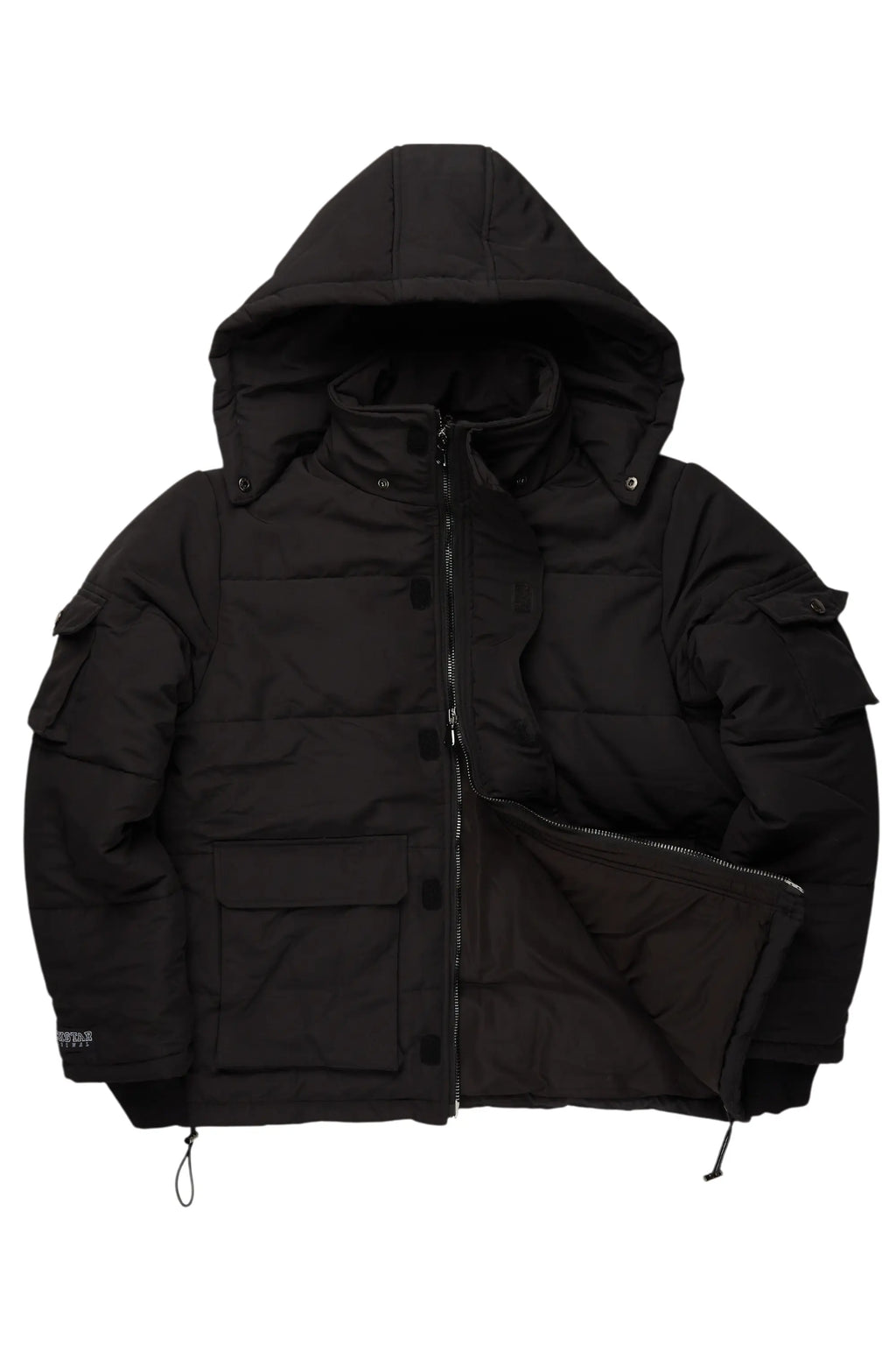 Adley Black Utility Puffer Jacket