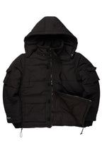 Adley Black Utility Puffer Jacket
