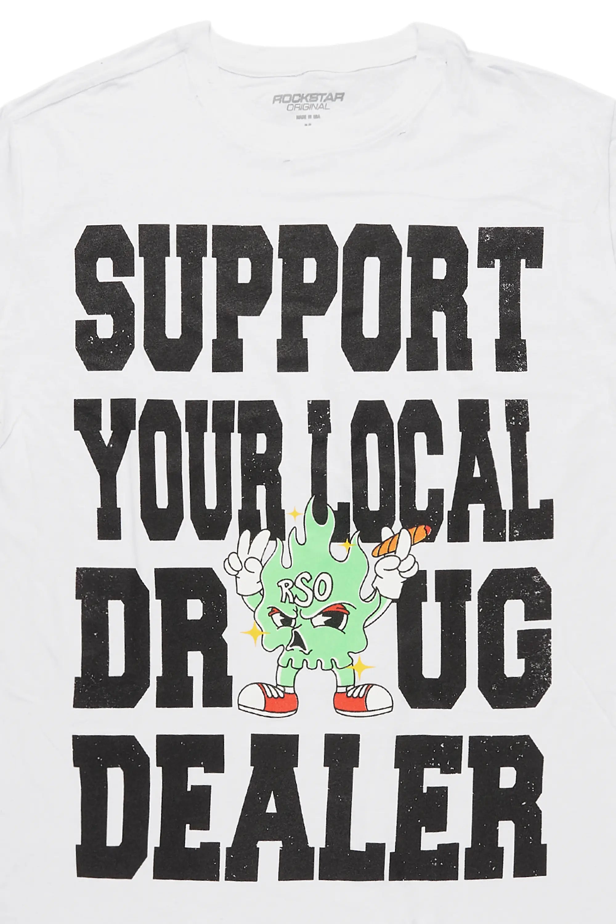 Tarl White Graphic Muscle T-Shirt