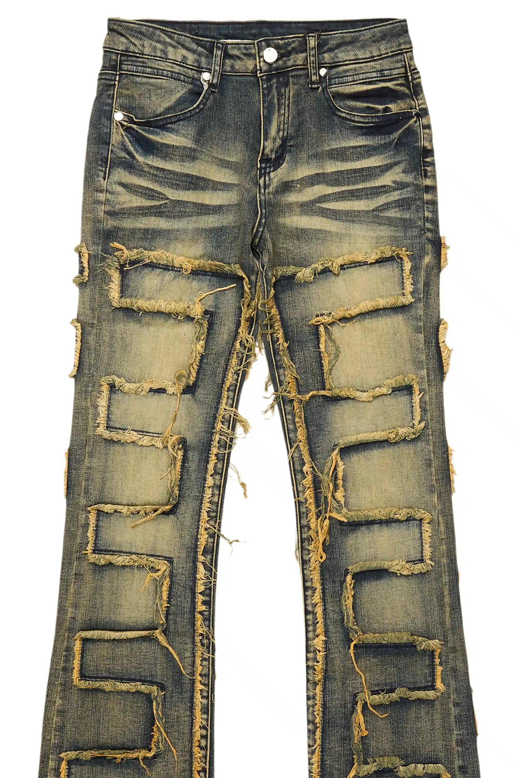 Boys Shake Tint Slim Stacked Flare Jean