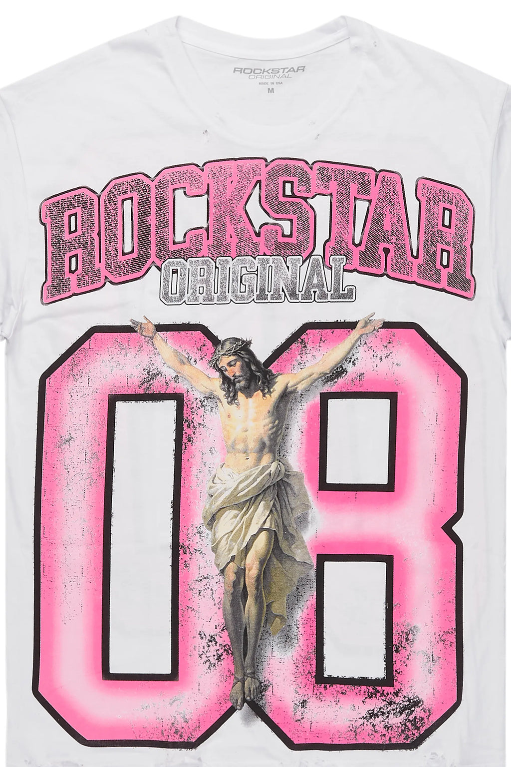 Fields White/Pink Oversized Graphic T-Shirt