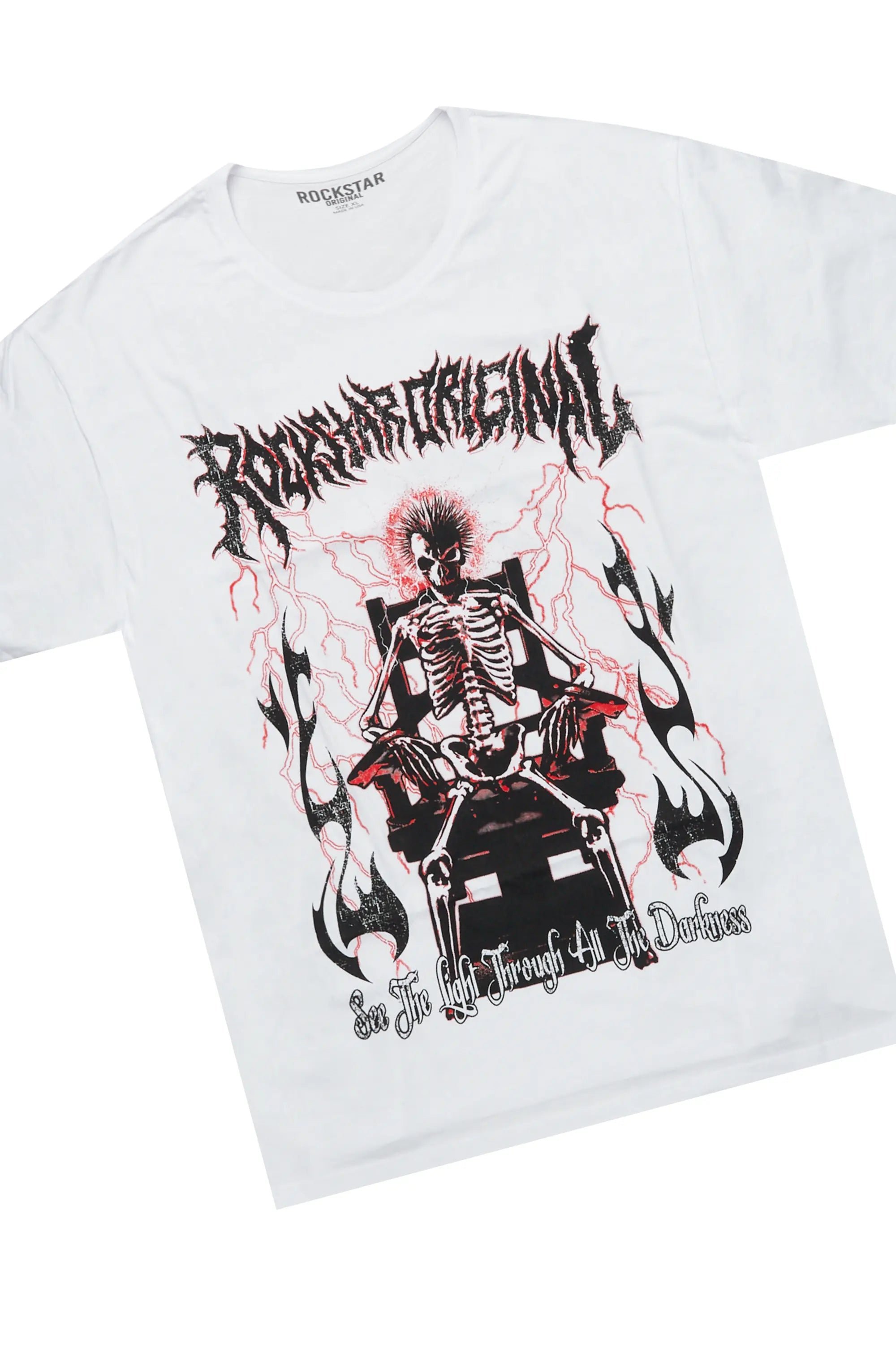 Deathrow White/Red T-Shirt/Stacked Flare Pant Set