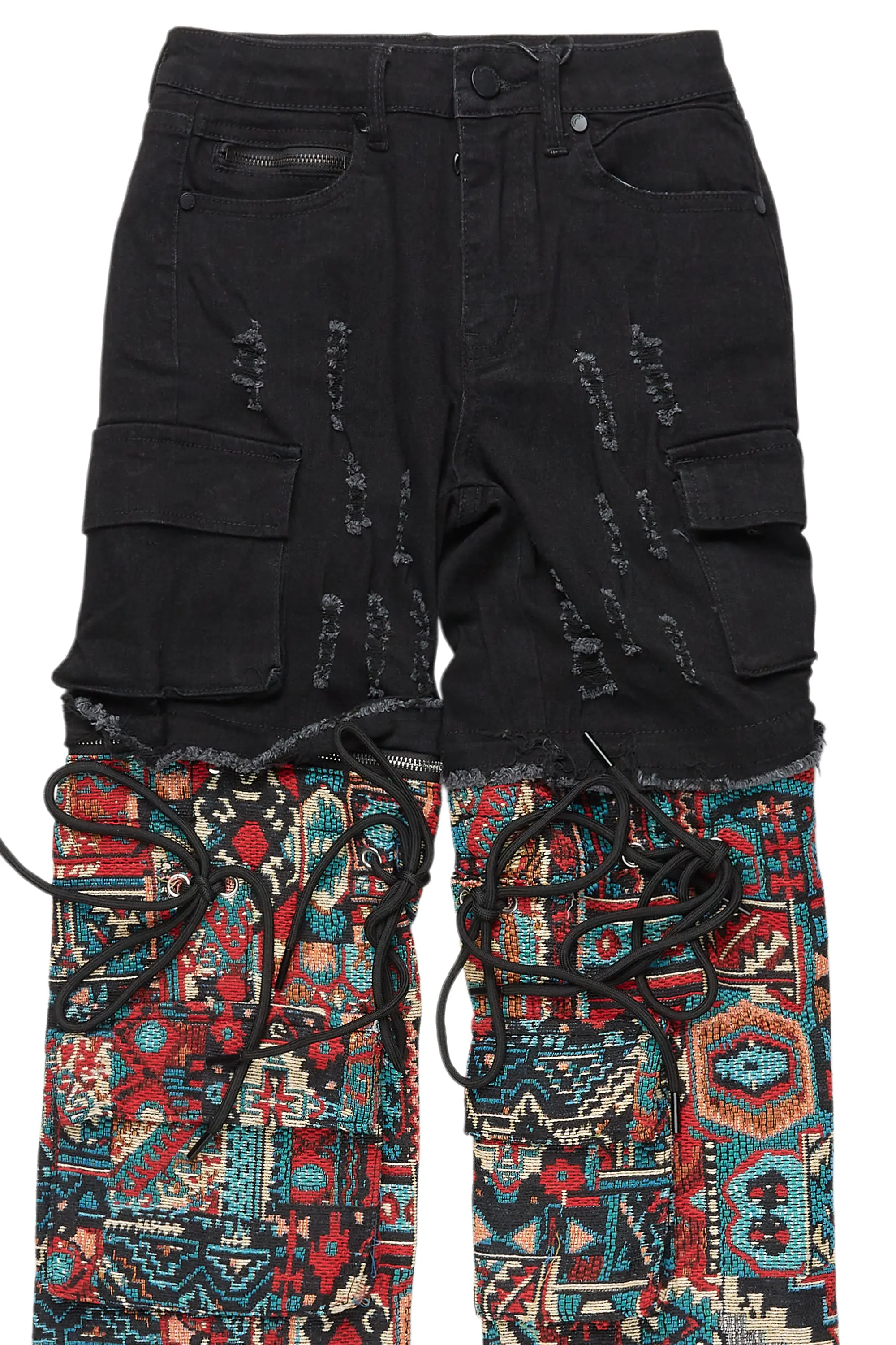Boys Baatar Jet Black  Baggy Fit Jean