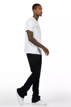 Pyrel Black/Black Rhinestone Stacked Flare Pant