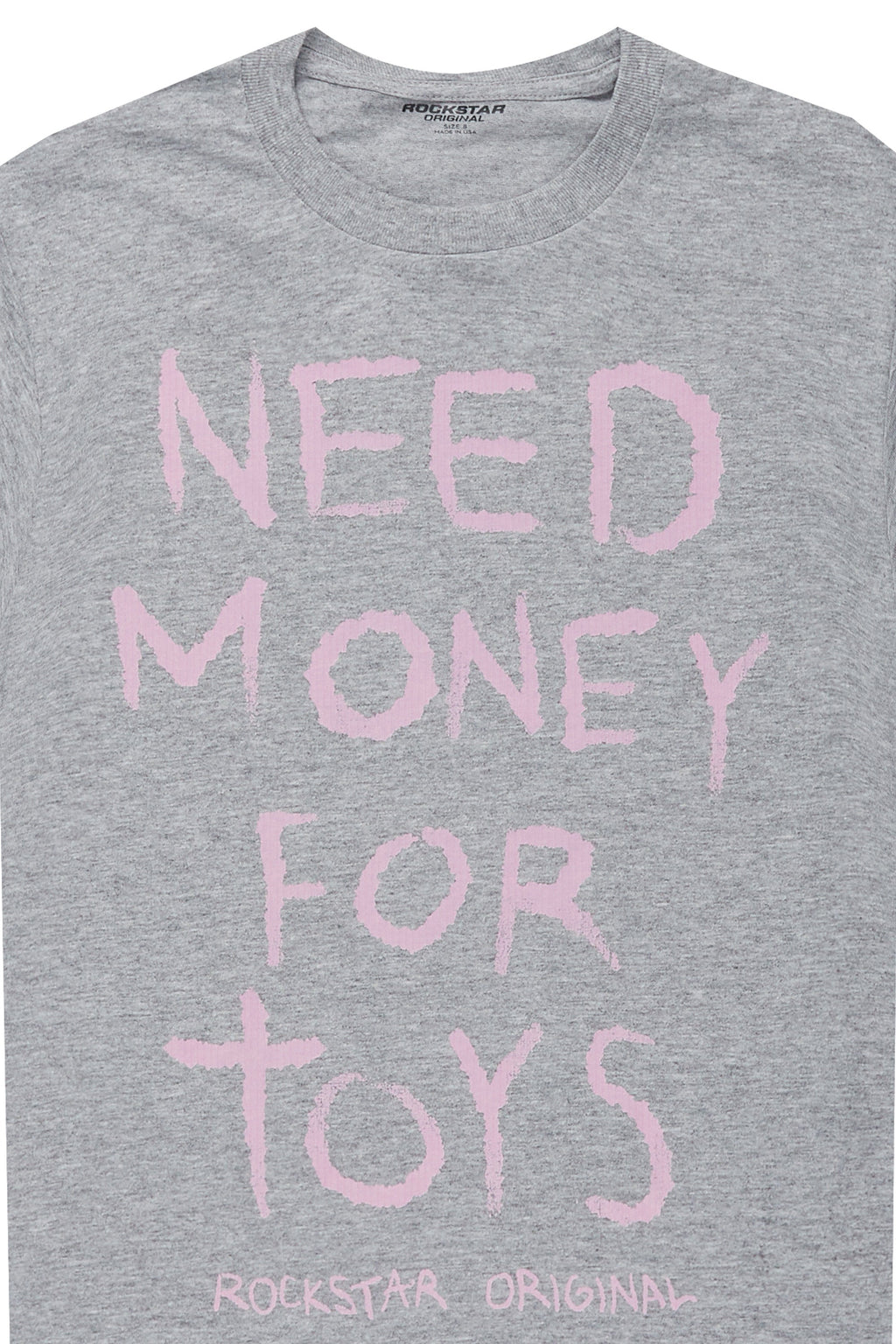Girls M4 Toys Grey/Light Pink Graphic T-Shirt