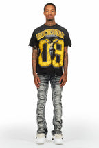 Fields Black/Yellow Oversized Graphic T-Shirt